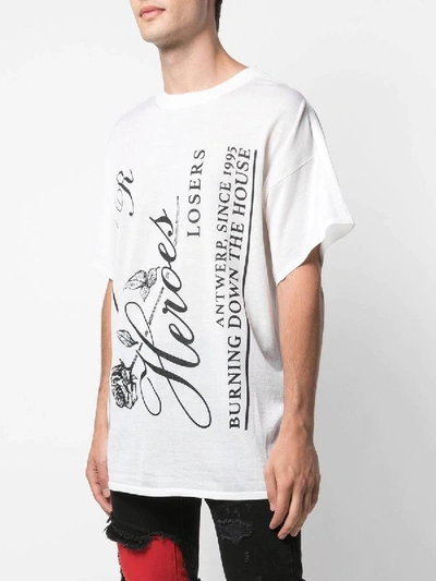 Shop Raf Simons Heroes T-shirt In White