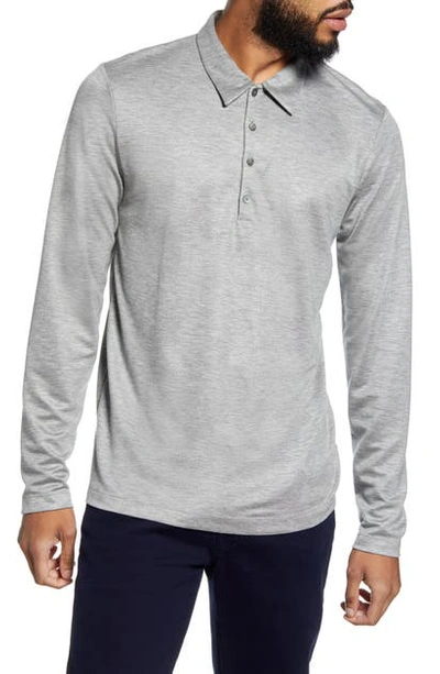 Shop Theory Sharp Slim Fit Long Sleeve Polo In Grey/ Med Grey