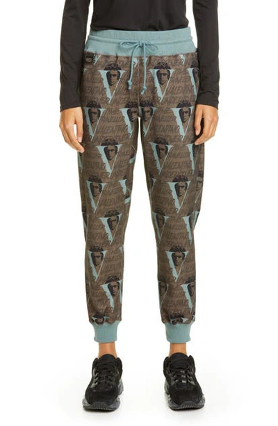 Shop Undercover X Valentino Beethoven V-print Jogger Sweatpants In A Brown Base