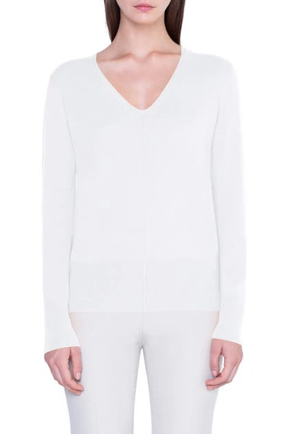 Shop Akris Cashmere V-neck Sweater In Jasmine