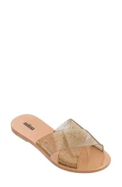 Shop Melissa Essential Slide Sandal In Beige Gold