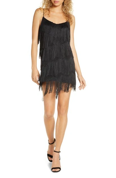 Shop Finders Keepers Ana Fringe Minidress In Black