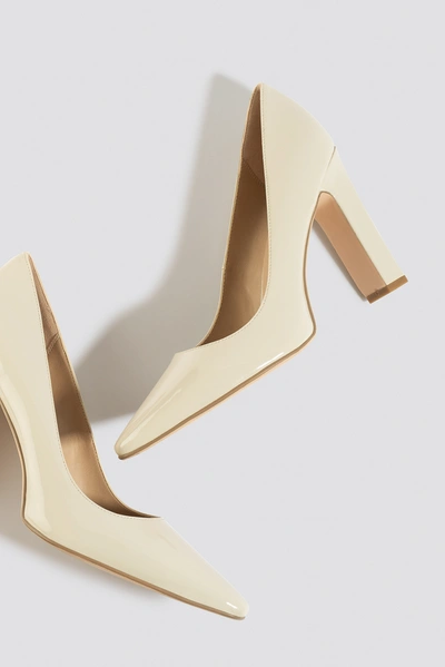 Shop Na-kd Rounded Toe Pumps - Offwhite In Nude