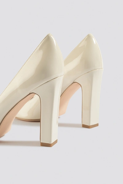 Shop Na-kd Rounded Toe Pumps - Offwhite In Nude