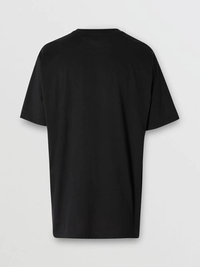 Shop Burberry Logo Graphic Cotton Oversized T-shirt In Black