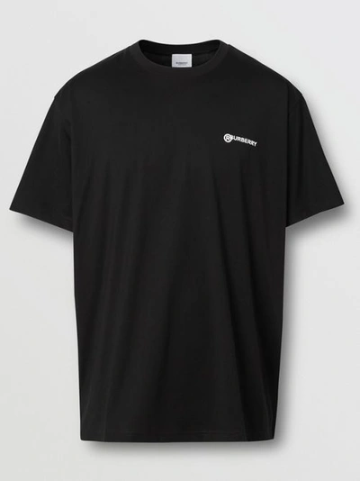 Shop Burberry Location Print Cotton Oversized T-shirt In Black