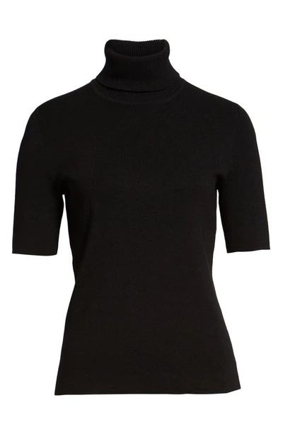 Shop Anne Klein Short Sleeve Turtleneck Sweater In Anne Black