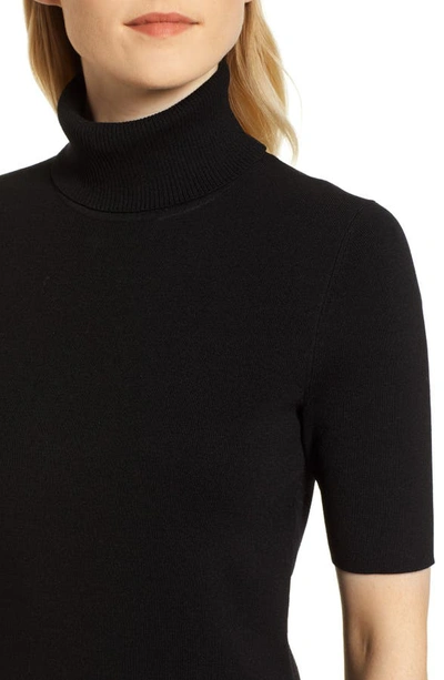 Shop Anne Klein Short Sleeve Turtleneck Sweater In Anne Black