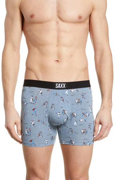 Shop Saxx 'vibe' Stretch Boxer Briefs In Grey Mavericks