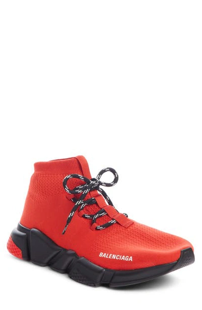 Shop Balenciaga Speed Sneaker In Red/ Black/ Red