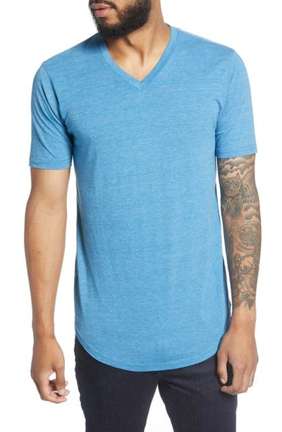 Shop Goodlife Triblend Scallop V-neck T-shirt In Mykonos Blue