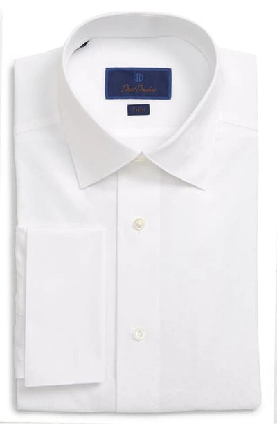 Shop David Donahue Trim Fit Tuxedo Shirt In White