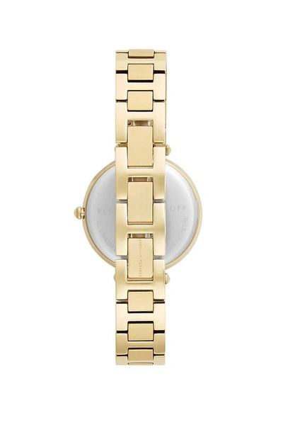 Shop Rebecca Minkoff Nina Gold Tone Bracelet Watch, 33mm In Black