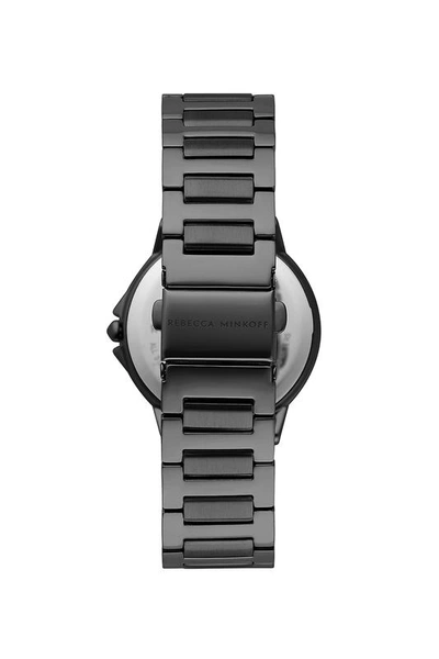 Shop Rebecca Minkoff Cali Grey Ion Plated Tone Bracelet Watch, 34mm