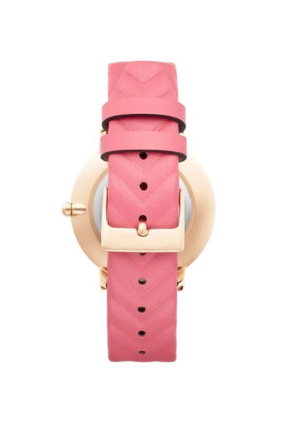 Shop Rebecca Minkoff Major Rose Gold Grapefruit Strap Watch, 35mm In Silver