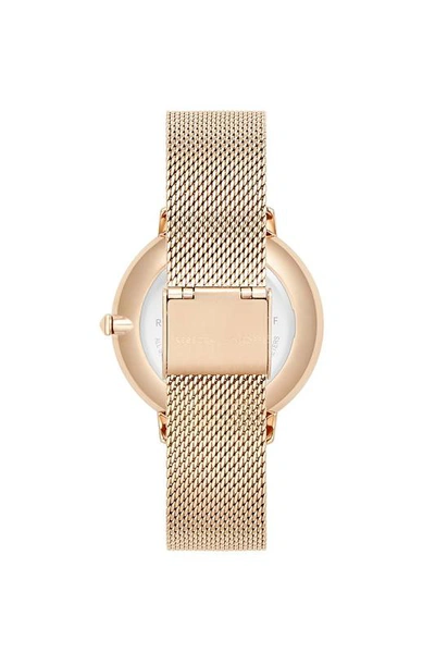 Shop Rebecca Minkoff Major Rose Gold Tone Mesh Bracelet Watch, 38mm In Silver