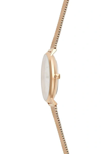 Shop Rebecca Minkoff Major Rose Gold Tone Mesh Bracelet Watch, 38mm In Silver