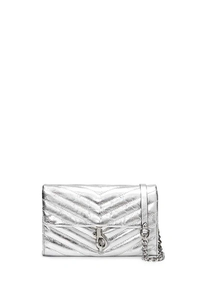 Shop Rebecca Minkoff Edie Wallet On Chain In Silver