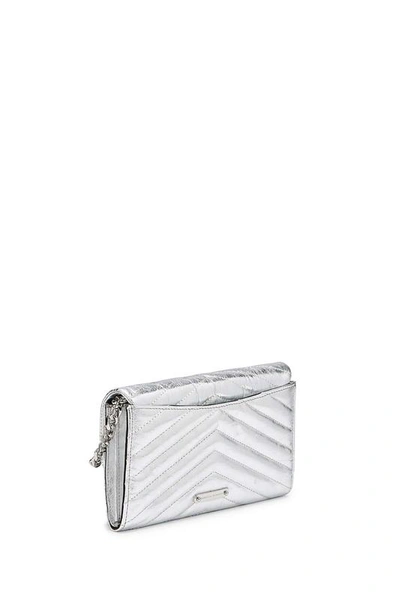Shop Rebecca Minkoff Edie Wallet On Chain In Silver