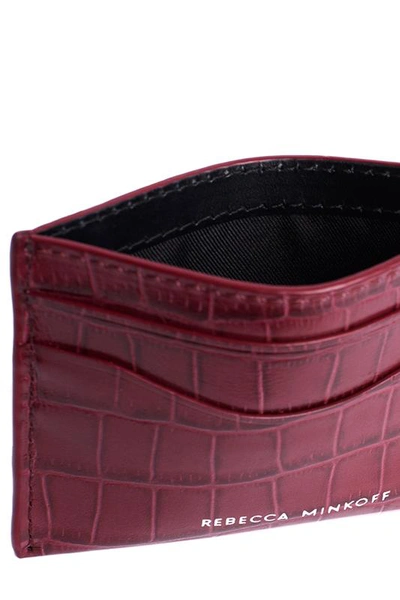 Shop Rebecca Minkoff Card Case In Pinot Noir