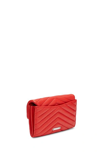 Shop Rebecca Minkoff Edie Wallet On Chain In Tomato