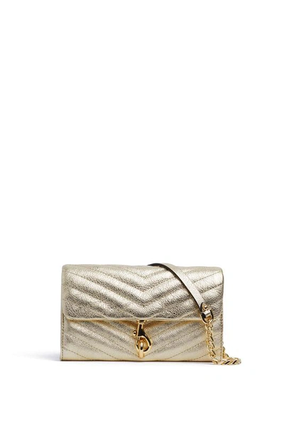 Shop Rebecca Minkoff Edie Wallet On Chain In Gold