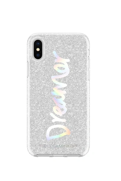 Shop Rebecca Minkoff Dreamer Silver Glitter Case For Iphone Xs & Iphone X In Multi Glitter