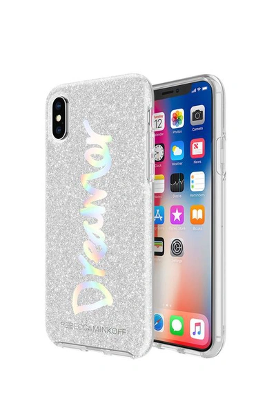 Shop Rebecca Minkoff Dreamer Silver Glitter Case For Iphone Xs & Iphone X In Multi Glitter