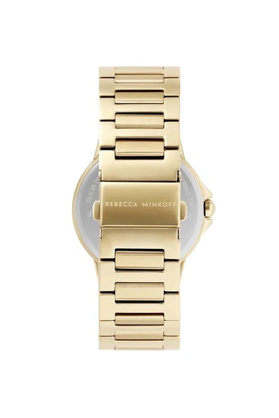 Shop Rebecca Minkoff Cali Gold Tone Bracelet Watch, 36mm In Silver