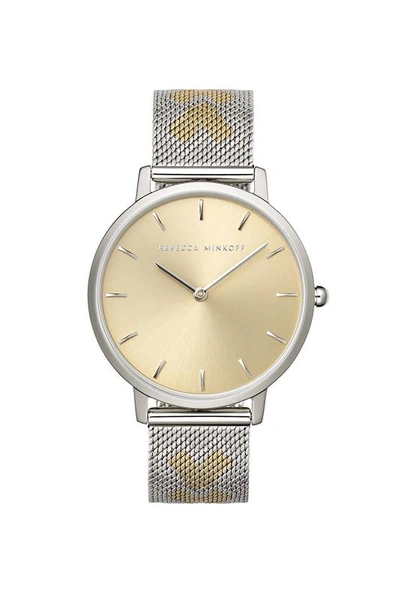 Shop Rebecca Minkoff Two Tone Women's Mesh Strap Watch | Major 35mm |  In Gold