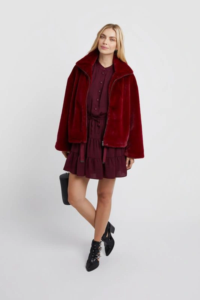 Shop Rebecca Minkoff Brigit Jacket In Burgundy