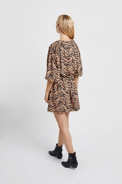 Shop Rebecca Minkoff Isabella Dress In Camel Zebra