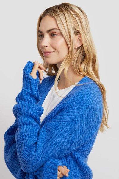 Shop Rebecca Minkoff Kerry Cardigan In Bright Blue