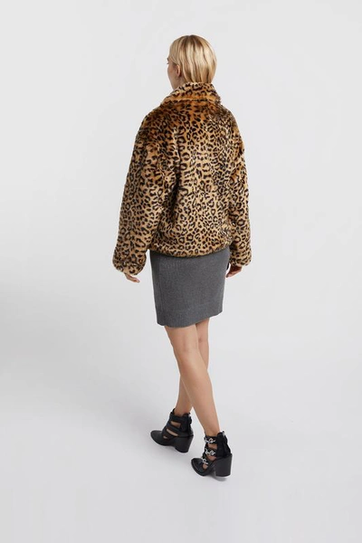 Rebecca Minkoff Brigit Faux Fur Leopard Print Jacket In Multi