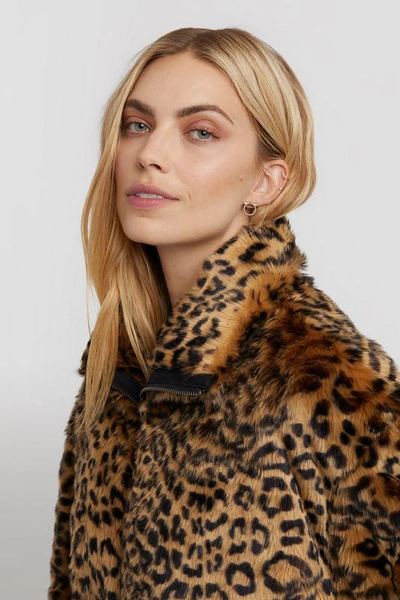 Rebecca Minkoff Brigit Faux Fur Leopard Print Jacket In Multi