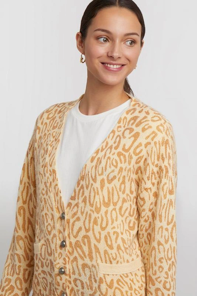 Shop Rebecca Minkoff Kerry Cardigan In Yellow Multi