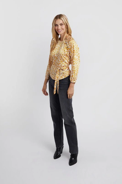 Shop Rebecca Minkoff Angelina Top In Golden Yellow Multi