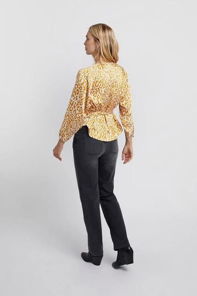 Shop Rebecca Minkoff Angelina Top In Golden Yellow Multi