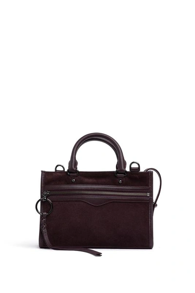 Shop Rebecca Minkoff Micro Bedford Zip Satchel In Currant