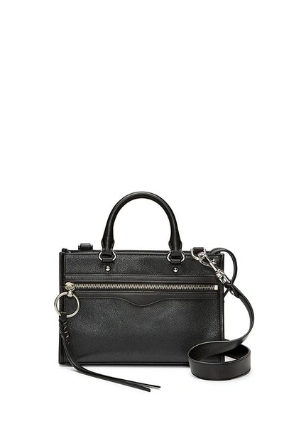 Shop Rebecca Minkoff Micro Bedford Zip Satchel In Black