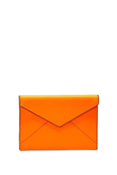 Shop Rebecca Minkoff Leo Clutch In Neon Orange
