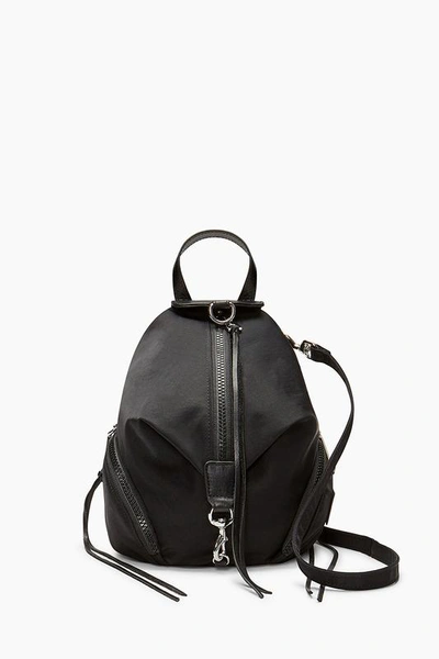 Shop Rebecca Minkoff Convertible Mini Julian Nylon Backpack In Black