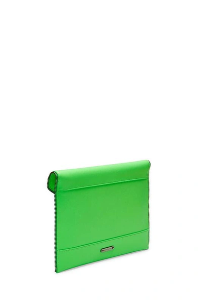 Shop Rebecca Minkoff Leo Clutch In Neon Green