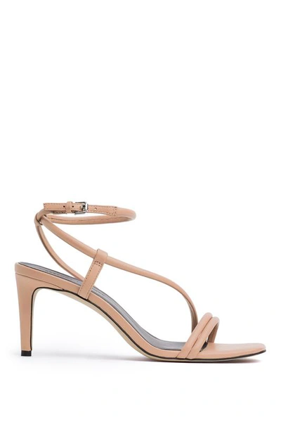 Shop Rebecca Minkoff Nanine Sandal | White Thin Strap Sandal Heel |  In Nude