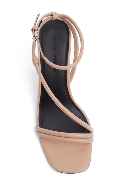 Shop Rebecca Minkoff Nanine Sandal | White Thin Strap Sandal Heel |  In Nude