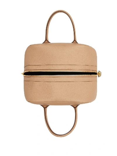 Shop Burberry Beige Leather Cube Bag In Neutral