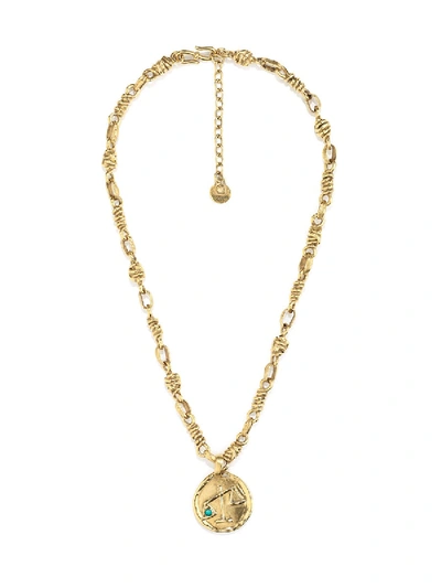 Shop Goossens The Webster X  Libra Talisman Necklace In Gold
