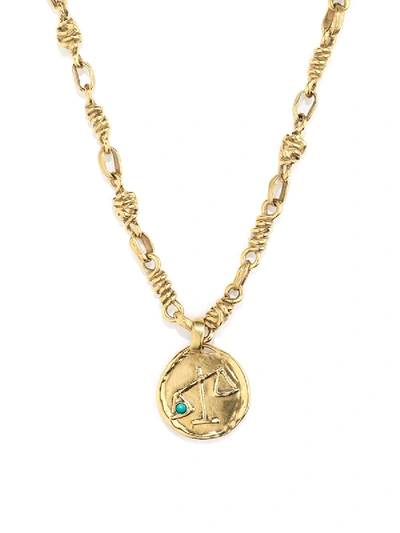Shop Goossens The Webster X  Libra Talisman Necklace In Gold