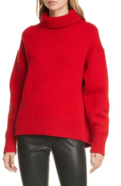 Shop Rag & Bone Lunet Turtleneck Wool Sweater In Ruby