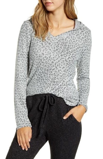 Shop Bobeau Sweater Hoodie In Mini Leopard